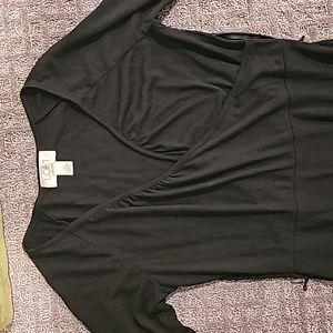 Beautiful Loft black wrap dress.